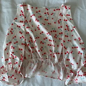 Tie Vest Style Cherry Top